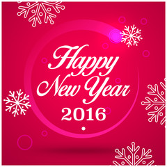 New Year Greeting Card. Happy New Year 2016, vector illustration