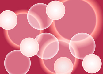 White bokeh on a red background in closeup