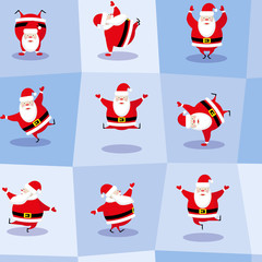 Materiał do szycia Vector seamless background dancing santa claus