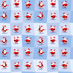 Materiał do szycia Vector seamless background dancing santa claus
