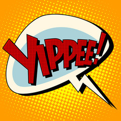 yippee win comic book bubble text
