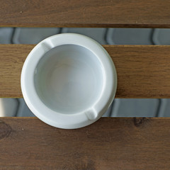 empty white ashtray