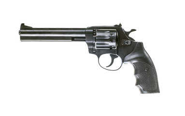revolver on white background