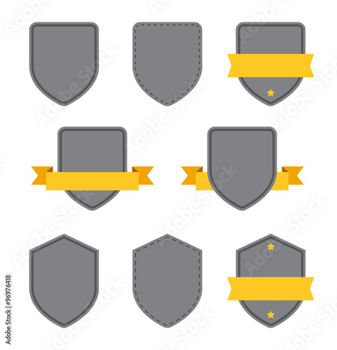 "Set of Blank Shield Logos - Isolated Illustration" Stock image and
