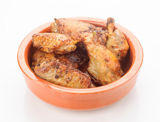 fried chicken wings in mud pie