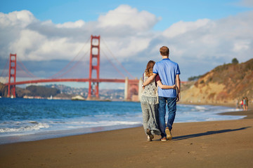 Romantic loving couple having a date on Baker beach in San Francisco © Ekaterina Pokrovsky