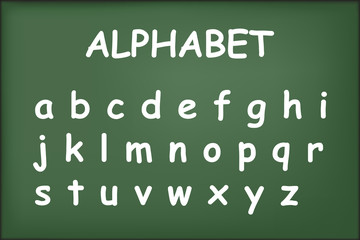 Alphabet on green blackboard vector