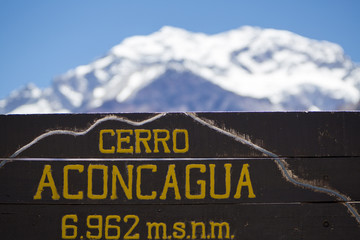 Welcome sign to the Aconcagua National Park