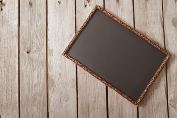 Vintage wooden board for recipes, black
