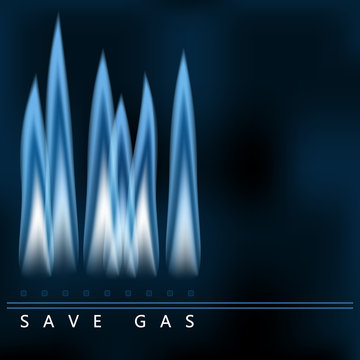 Save gas, blue gas flame, energy saving