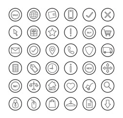 Fototapeta premium E-commerce. Online shop linear icons set