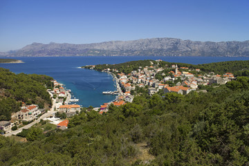 Fototapeta na wymiar Povlja typical mediterranean village on north east of island Brac in Croatia