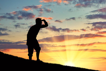 Silhouettes of tourist