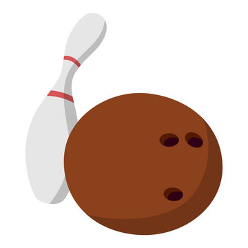 Bowling ball and skittle illustration
