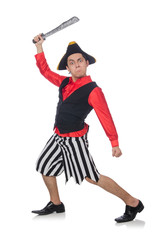 Funny pirate isolated on the white