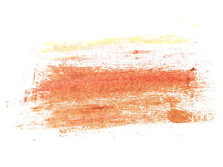 photo orange grunge brush strokes oil paint isolated on white background