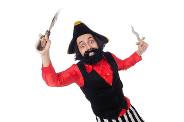 Funny pirate isolated on the white