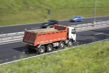 Dump Truck loaded with sand