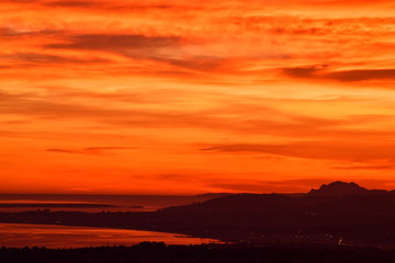 crépuscule sur le cap d'antibes