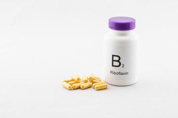 Bottle of B2 vitamins