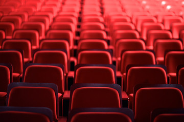 View of many empty seats in theater