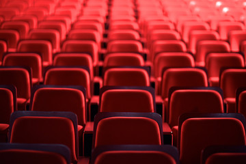Fototapeta premium View of many empty seats in theater