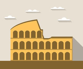 Colosseum in Rome. Illustration in a flat style