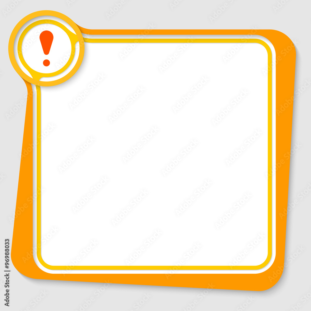 Poster yellow text box for your text with exclamation mark