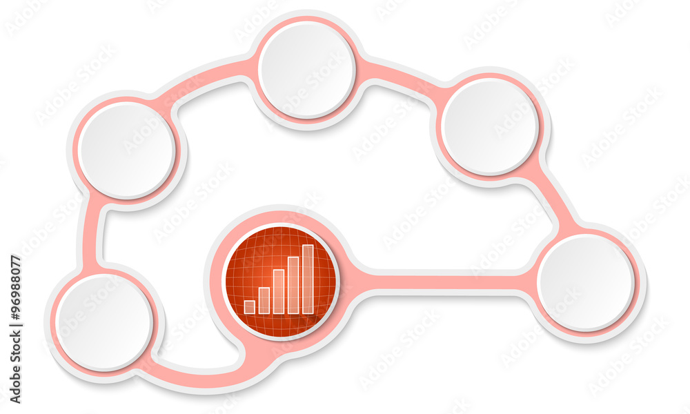 Poster Vector circular text boxes for your text and graph