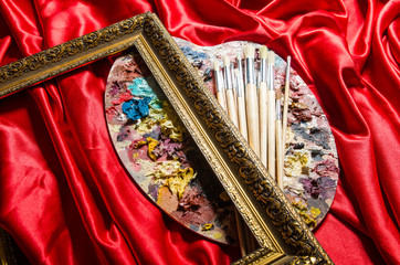 Artist palette in art concept