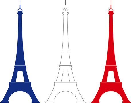 TOUR EIFFEL SILHOUETTE TRICOLORE