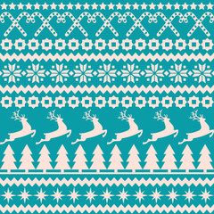 Christmas seamless pattern in the nordic style/Vector background Christmas seamless pattern in the nordic style