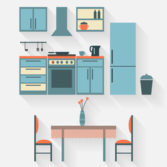 Kitchen with furniture 