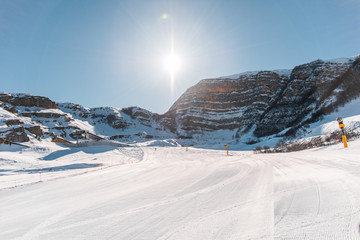 Winter mountains in Gusar region of Azerbaijan