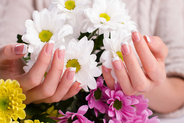 Classic french manicure.