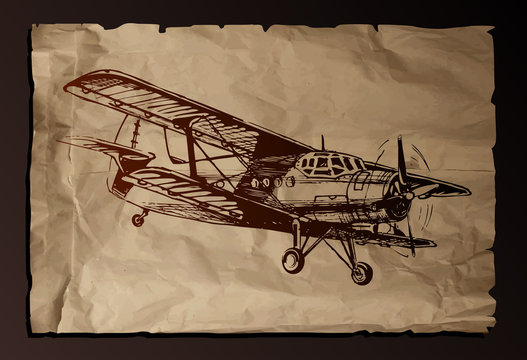 Vector illustration of old plane