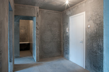 room in a new flat without finishing
