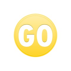 Go icon gold button