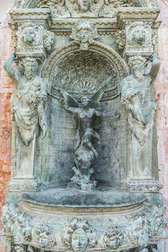 bronze fountain with figures of angels in Marbella Andalucia Spa