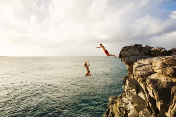 Foto op Canvas Summer Fun, Cliff Jumping © EpicStockMedia