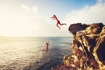 Tuinposter Summer Fun, Cliff Jumping © EpicStockMedia