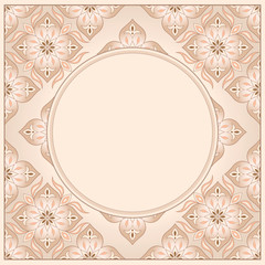 Filigreel frame on beige.