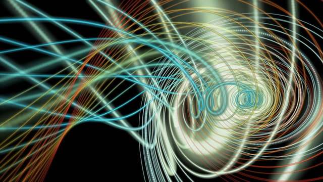 fantastic video animation with particle stripe object in motion - loop HD 1080p