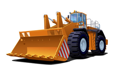 illustration of bulldozer - obrazy, fototapety, plakaty