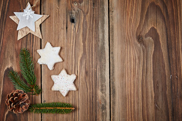 Christmas cookies and fir branch