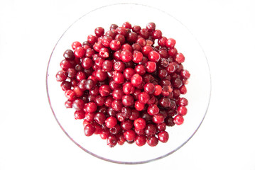 Plate of fresh washed cherries