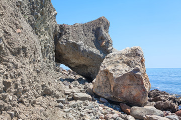 big rocks on the seaside