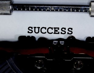 success written with black ink with the typewriter