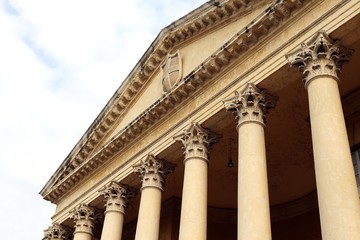 columns of the town hall of Verona in italy