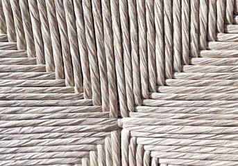 detail of a Chair made with woven straw from a craftsman